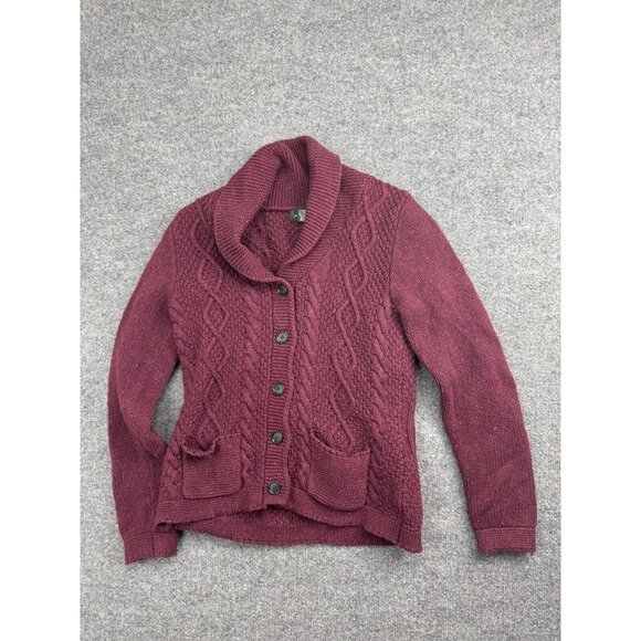 Eddie Bauer Angora Rabbit Cardigan Women's Medium Maroon Button Up Sweater - Picture 1 of 6